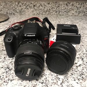 Canon EOS Rebel T6 with 18-55 mm lens & 50 mm lens